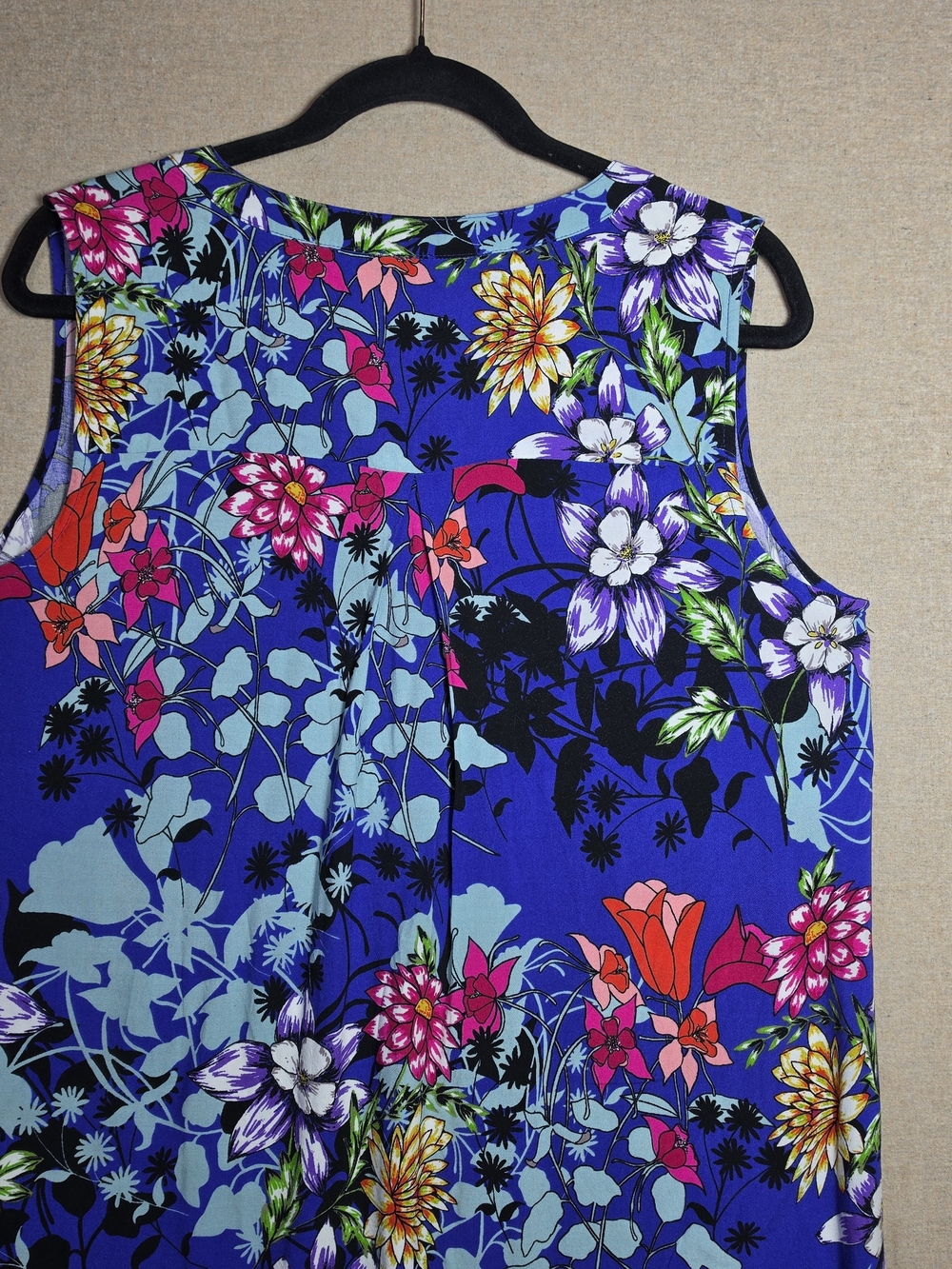 Cupio Womens L Sleeveless Blue Floral Shirt Dress - Picture 10 of 10
